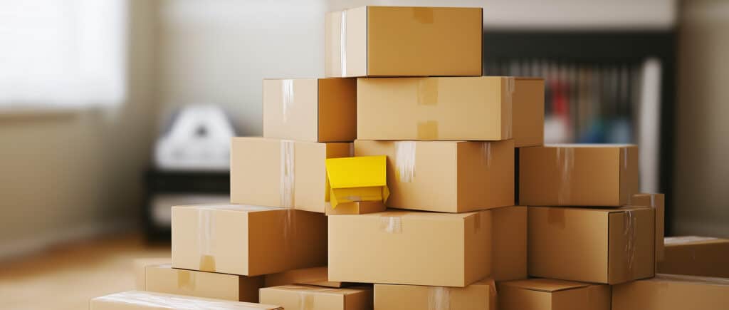 stack of cardboard boxes